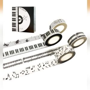 Black And White Musical Notes Washi Tape, Set Of 4